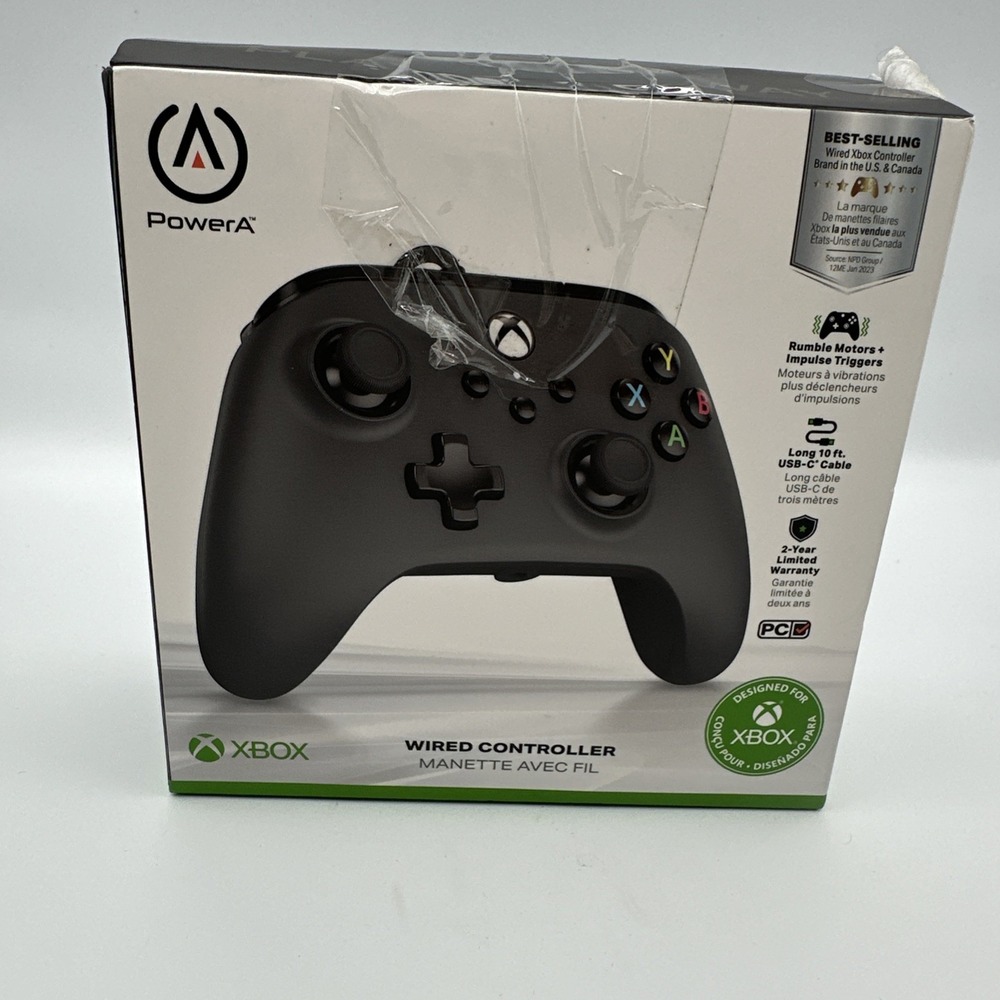 PowerA Xbox Wired Controller Black XBGPOPWI New Box Damage